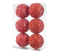 Bolas de Nieve Decorativas para árbol de Navidad, 6 Piezas de Espuma Blanca 10cm - Ligera y Resistente para Adornos Festivos y decoración de Bodas (Día)