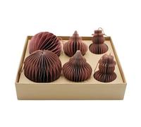 Bolas de papel de alta calidad, colgante de árbol de Navidad, diseño de panal de abeja, surtido de etiquetas de papel de Navidad, muñeco de nieve, 2 unidades, 2 unidades, 2 bolas en una caja de regalo