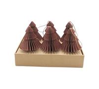 Bolas de papel de alta calidad, colgante de árbol de Navidad, panal de abeja, papel de árbol de abeja, árbol de Navidad en una caja de regalo, 6 unidades, tamaño: 5 x 5 x 8 cm.