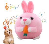 Bolas de Perro Lindos Juguetes interactivos en Forma de Animal Que Pueden Saltar, Cantar y Hablar USB Recargable zancada Lavable con Cremallera para mantenerlos ocupados, Conejo