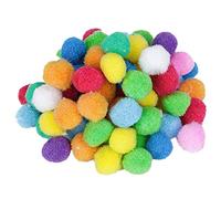 Bolas de piel coloridas mini pompones elástico bola de peluche DIY Hobby Supplies ideal para manualidades hacer uso de color aleatorio, 80 unidades rentables y duraderas. Operación fácil