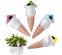 Bolas De Riego Automático De Plantas - Gotero Riego Automático Forma De Champiñón - 4 piezas de estacas de riego para plantas - Apto para balcón, jardín, patio, exterior, invernadero, vacaciones y más