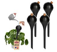 Bolas de riego para plantas negras mate con tapón de 400 ml 4 unidades