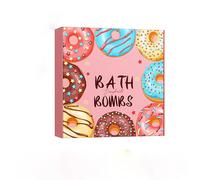Bolas De Sal De Baño En Forma De Donut Macaron ，Macaron Donut baño de sal bola caja，100g * 4，Regalos para mujer, novia, madre，Bombas de baño espumantes con aceites esenciales