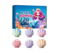 Bolas De Sal Para Baño En Forma De Concha - Set De 6 Unidades, Bombas De Baño Relajantes Con Aroma Natural, Hidratantes Para Piel Seca, Alivia El Estrés Bath Salt Ball Set