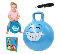 Jamara Pelota saltarín Smile 450 mm – Mejora equilibrio y capacidad motora, robusta, Azul, 50 kg