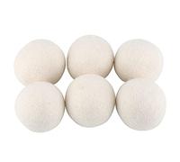Bolas de secado de lana, Bolas de lana de lavandería natural, Bolas de lana natural de 6 piezas de 6 cm, para sábanas de toallas de ropa blanca oscura, etc.