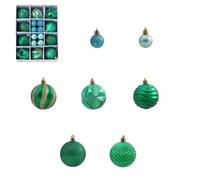 Bolas decorativas de Navidad, azul, gris, verde, naranja, rosa, rojo, caja de 26 unidades, duradera, práctica