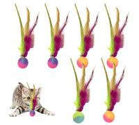 Bolas elásticas para gatos - bolas elásticas de plumas de juguete de gatos | Bolas de rebote interactivas | Juguetes de plumas de gato interactivos rotolanti para el ejercicio que estoy notando en gat