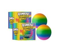 Bolas gigantes de estrés arco iris de 4 pulgadas, bolas de compresión de arco iris, llenan toda la palma, 2 x más grandes que el estándar, bola ultra suave para un alivio profundo del estrés (2)