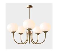 Bolas Grande Minimalista Globo Vidrio Mediados Siglo 5 Luces Luz Techo Colgante de Oro Industrial F,