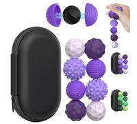 Bolas Magnéticas Antiestrés, 8 Piezas de Acupresión con Silicona, Magnetic Fidget Balls, Juguete Sensorial para Adultos y Niños, bola para Aliviar el Estrés (Púrpura)