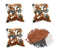 Bolas Minerales,3 Paquetes de Bolas Minerales Relleno,Lones Negativos de Bolas de Mineral,Multicolor Recambio de Bolas Minerales,Filtro de Lones,Perlas Filtro Ducha,Filtro Shower
