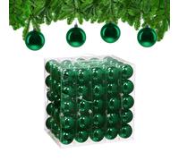 Relaxdays Bolas Árbol Navidad, Set 100, Plástico, Diseño Brillante, Verde | 6 cm, Adornos Navideños, Decoración Natal