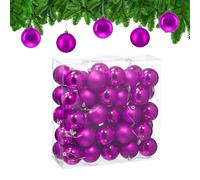 Relaxdays Bolas Árbol Navidad, Set 50, Plástico, Diseño Mate y Brillante, 6 cm, Adornos Navideños, Decoración, Fucsia