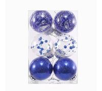 Bolas Navidad para áRbol,Adorno Árbol 6 Bolas Navideñas Transparentes De Cm/8 Cm For Decoración Árboles Navidad, Adornos Colgantes Fiestas En Casa(8cm,Deep Blue)