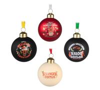 Bolas Navidad Stranger Things Merchandising - 4 Adornos Navidad Decoración de Cristal para el Arbol | Christmas Decorations, Regalo Original para Fans