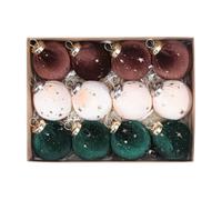 Bolas Navideñas | Juego de 12 Adornos para Árbol de Navidad - Decoración Festiva de Terciopelo Irrompible para Exterior e Interior