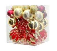 Bolas para decoración de Navidad | 36 piezas de Navidad para colgar - Decoración para árbol de Navidad - Para exteriores alféizares Patio Jardín Fiestas Patio Boda