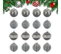 Bolas para el árbol de Navidad | 16 piezas decorativas navideñas irrompibles | 6,0 cm decoración para árbol de terciopelo con pedrería | Para navideñas, decoraciones para interiores