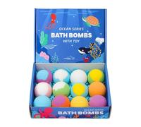 Bolas para el baño - Doce piezas detergentes delicados tema mar - Bola de baño efervescente de temática mar y spa - Para mujeres cuidado de sí mismas spa casa viaje hotel cumpleaños