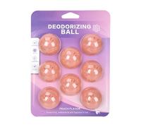Bolas que absorben los olores, paquete de 8 unidades, aroma de melocotón, desodorante autoadhesivo, 3,6 x 2,9 cm, para camas, jaulas, caja de arena para gatos, eliminador de olores persistente para el