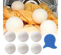 Bolas Secadora,5CM Reutilizables Secadora Lana,Bolas Secado Lana Cordero,6 Piezas Pelotas de Lana para Secar Ropa,con Atrapa pelos Lavadora Mascotas,para Reducir el Tiempo de Secado