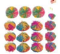 Bolas sensoriales Juguete Divertido Creativo de 3 Pulgadas Bolas fibrosas Juguetes sensoriales táctiles de Arco Iris Suave 15 Piezas Ecológico para niños Regalos para aliviar el estrés-
