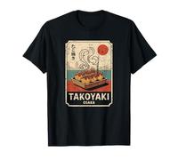 Bolas Takoyaki Dotonburi Japón Retro Japonés Kanji Souvenir Camiseta