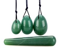 Bolas vaginales de huevo de jade natural Yoni Egg Set Yoni Wand Vaginal Tightening Vagina Muscle Kegel Exerciser, conjunto de jade verde