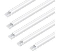 Bolatus - 10 canaletas para Cables, Autoadhesivas, pequeñas, Blancas, para ocultación de Cables, para Pared, para Cables de TV y de Red domésticos, para despacho