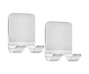 Bolatus 2 unidades de soporte para afeitadora de ducha, gancho autoadhesivo, soporte de afeitado para ducha, acero inoxidable, gancho para toalla, gancho para toallas sin taladrar, ganchos de pared