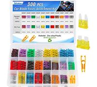 Bolatus Car Fuses, 300 Pieces Car Fuses Standard and Mini Car Fuses Set Mixed Blade Fuses Car Fuse 2A 3A 5A 7.5A 10A 15A 20A 25A 30A 35A 40A with 2 Fuse Pullers