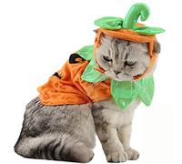 Bolbove Disfraz de Calabaza para Mascotas Gatos y Perros pequeños, Fiesta de Halloween, Cosplay, tamaño Libre, Color Naranja