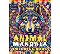 Bold and Easy Animal Mandala Coloring Book Gift for Adults Kids Men Women Boys Girls Teens Youth 50 Pages Animal Mandala Coloring Activity Book for ... Sheets Book for Birthday Holiday Present