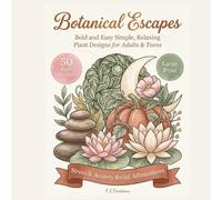 Bold and Easy Botanical Escapes Coloring Book: 50 Large Print Simple, Relaxing Plant Designs for Adults & Teens with Stress & Anxiety Relief ... Hobbies for Mental Health | Mindfulness Gift