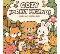 Bold and Easy Coloring Book for Adults and Kids: Cute, Simple, and Chunky Woodland Animal Scenes for Stress Relief and Relaxation (Perfect for Markers)