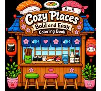 Bold and Easy Cozy Places Coloring Book: Cute Relaxing Scenes of Cozy Rooms, Charming Cottages, Peaceful Cafés, and Comforting Spaces to Color.
