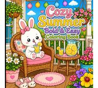 Bold and Easy Cozy Summer Coloring Book: Kawaii Animals Enjoying Sunny Adventures, Sweet Treats, and Relaxing Summer Days.