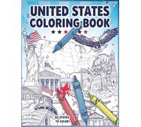 Bold and Easy United States Coloring Book For Kids: The Perfect Travel Activity for Boys and Girls: | 50 State Outlines, State Nicknames, and Mazes to Color - Great for Road Trips and Summer Learning