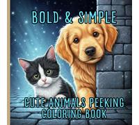Bold and Simple Cute Animals Peeking Coloring Book