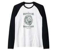 Bold as a Lion Christian Bible Psalm Verse Camiseta Manga Raglan