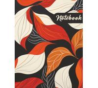 Bold Autumn Leaves Notebook - Stylish Lined Notebook with Decorative Inner Pages | Stylish Abstract Design | 8.5 x 11 Size | 100 lined Pages | Perfect for Home, Study and Office