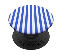 Bold Coastal Classic Cabana - Tienda de campaña a Rayas, Color Azul Real y Blanco PopSockets PopGrip Adhesivo