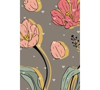 Bold Colour Flowers and Hearts 50 Watermark Blank Page Notebook/Journal