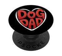 Bold Dog Dad Heart Graphic For Proud Pet Loving Men PopSockets PopGrip Adhesivo