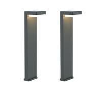 BOLD Dos luces LED solares para camino con sensor de movimiento por infrarrojos integrado (certificado IP44, ángulo de detección de 100°, tiempo de funcionamiento de 55 h/detección de movimiento 220x
