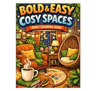 Bold & Easy Cosy Spaces: Adult Coloring Book Big & Bold