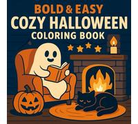 Bold & Easy Cozy Halloween Coloring Book: 50 Cute-and-Comfy Spooky Scenes on Single-Sided Pages for Stress-Free Coloring Fun Adorable Ghosts, Pumpkins ... All Ages • 8.5 × 8.5 in • 102-Page Gift-Ready