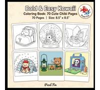 Bold & Easy Kawaii Coloring Book: 70 Cute Chibi Pages with Thick Lines and Immersive Backgrounds